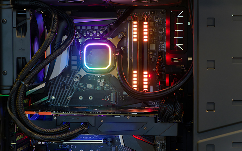 detalle interior pc kit alimentación, gráfica