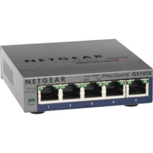 Switch de red: qué es, características y cuáles son los mejores-Netgear ProSafe GS105E 5 Puertos 10/100/1000 CPNT - Switch