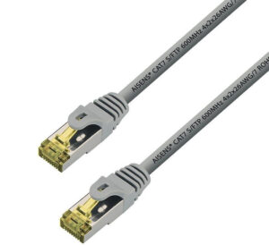 Cable de red Ethernet Cat 7 S/FTP de 3m, color negro, con conectores RJ45 blindados y protección de pestaña. Cables de PC | COOLMOD