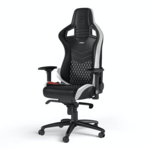 Silla Gaming Noblechairs Epic Real Cuero Blanco Rojo | COOLMOD