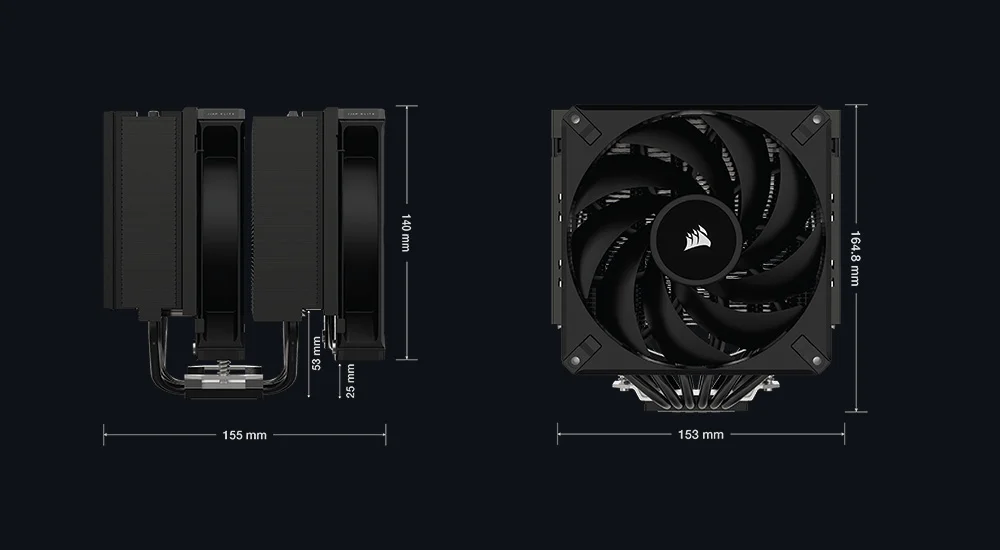 Medidas de ventilador corsair