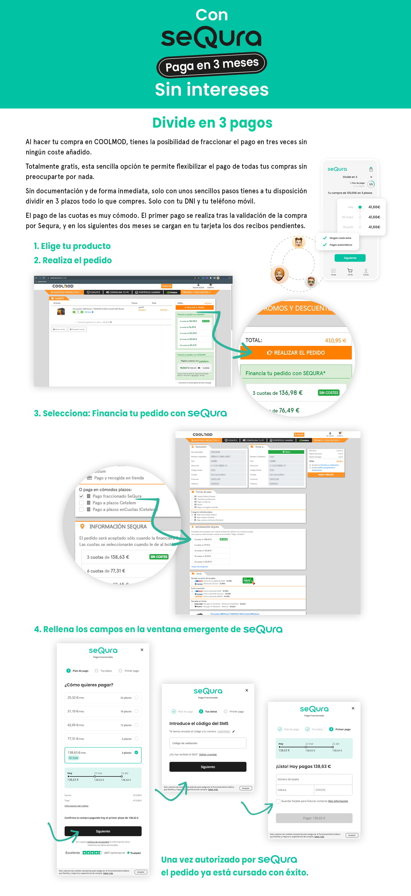 seQura - Paga en 3 veces sin intereses