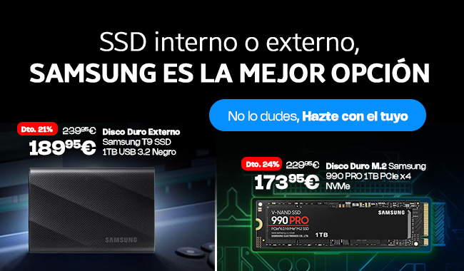 Elige tu disco duro SSD de Samsung interno o externo