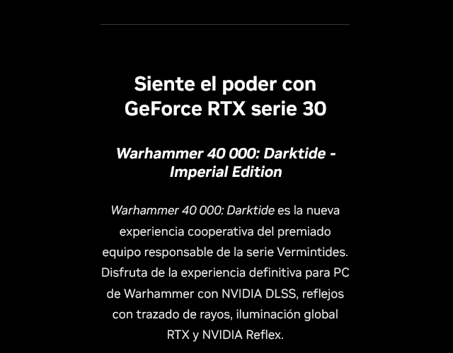 Siente el poder con GeForce RTX serie 30
