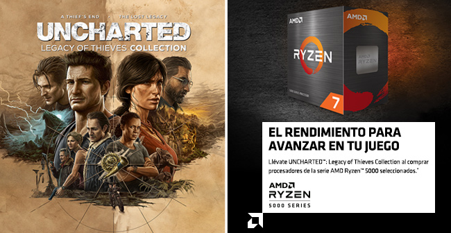 Llévate UNCHARTED: Legacy of Thieves Collection al comprar un procesador de la serie AMD Ryzen 5000