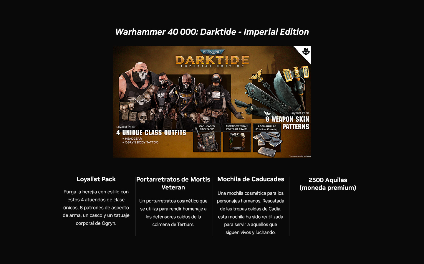 Información Warhammer 40000: Darktide - Imperial Edition