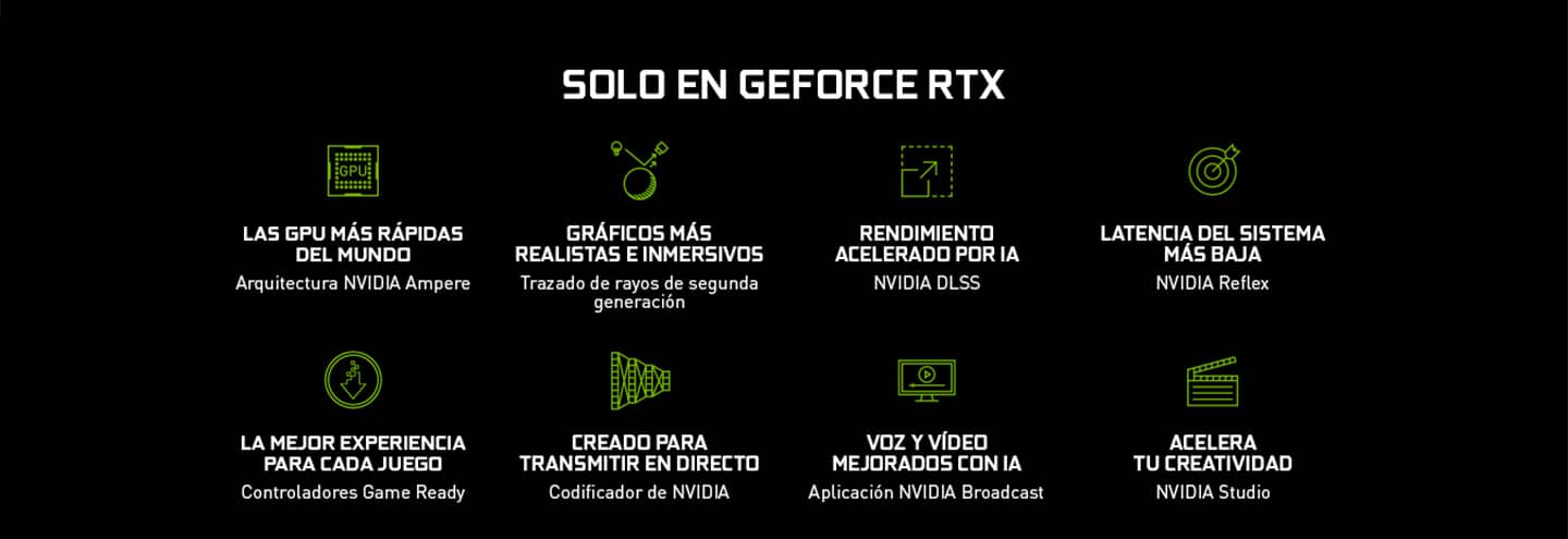 Las mejores tecnologías solo en GeForce RTX
