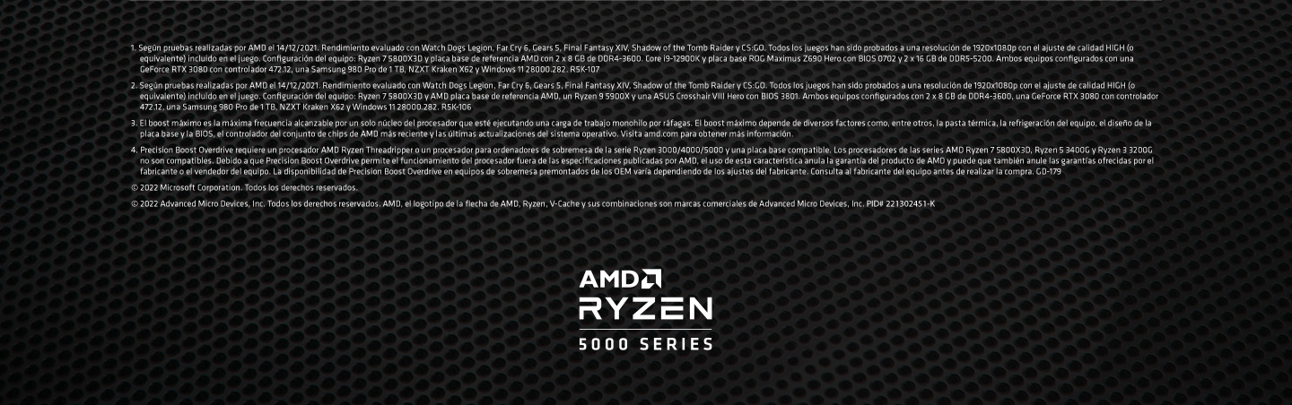 Anotaciones, marcas y logo AMD Ryzen 5000 Series