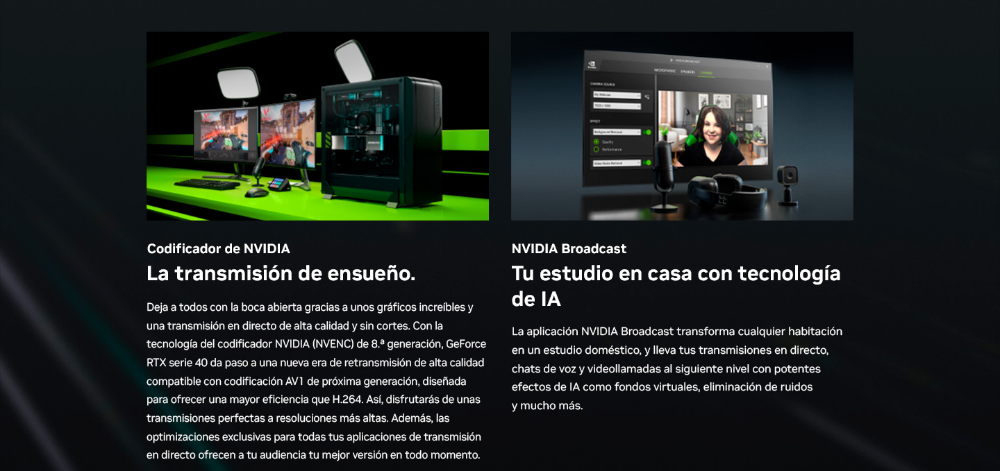 Codificador NVIDIA y NVIDIA Broadcast