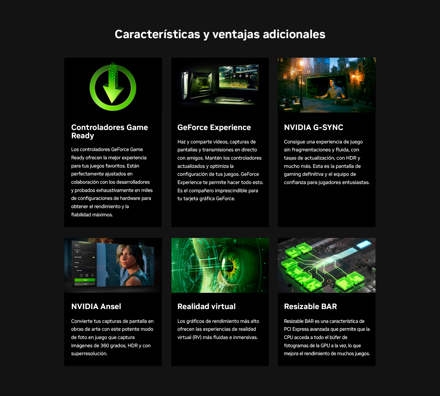 Caracteristicas y ventajas adicionales