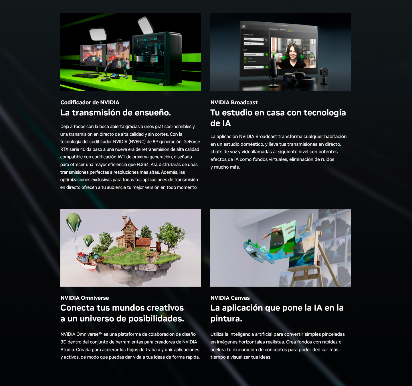 NVIDIA NVENC, Broadcast, Omniverse y Canvas