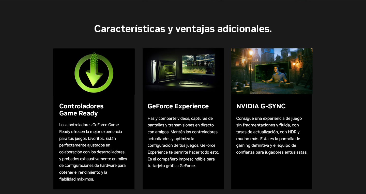 Game Ready, GeForce Experience y NVIDIA G-Sync