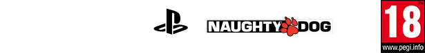 Logo AMD Radeon, PlayStation Studios, Naughty Dog y PEGI
