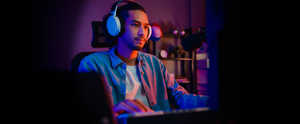 Guy playing on the computer