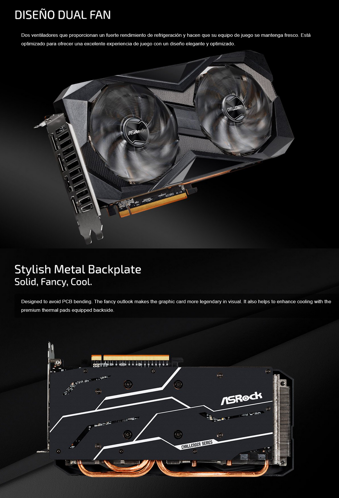 Tarjeta Gráfica Asrock Radeon RX 6700 XT Challenger D OC 12GB GDDR6 DISEÑO DUAL
