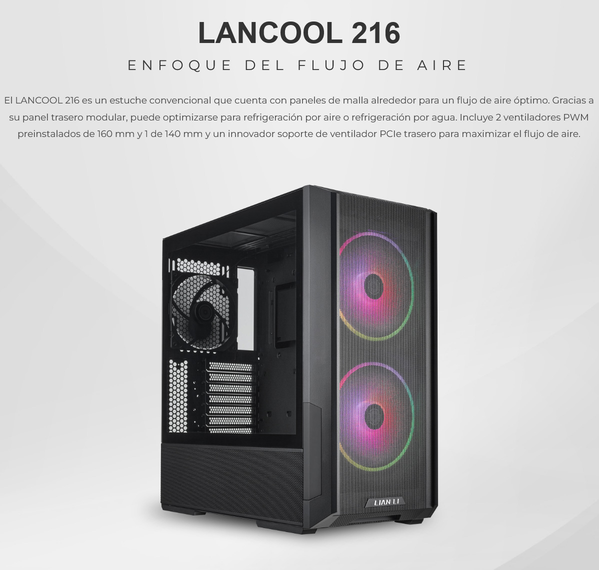 Caja/Torre  Lian Li Lancool 216 Mesh RGB Negro 1