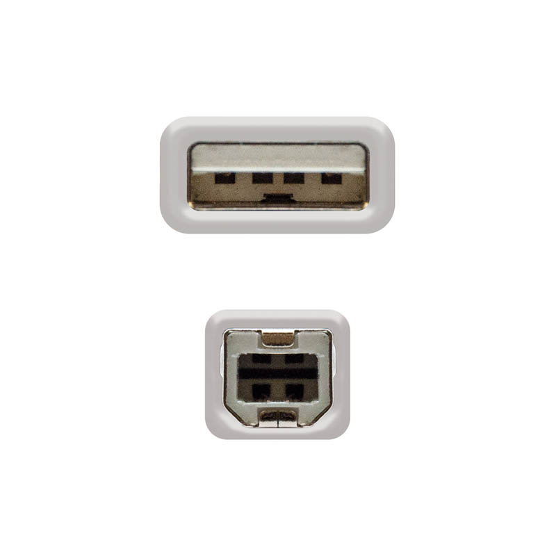 Nanocable USB 2.0 Impresora Tipo A/M-B/M Beige 1.8m - Cable USB
