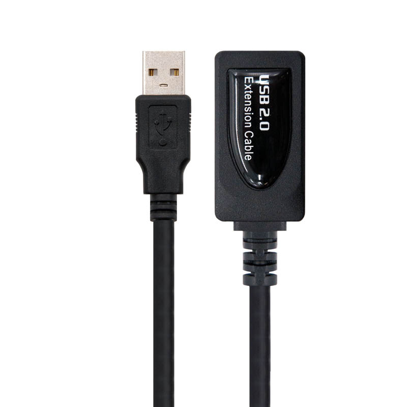 Nanocable Prolongador USB 2.0 Con Amplificador A/M-A/H Negro 5m - Cable USB
