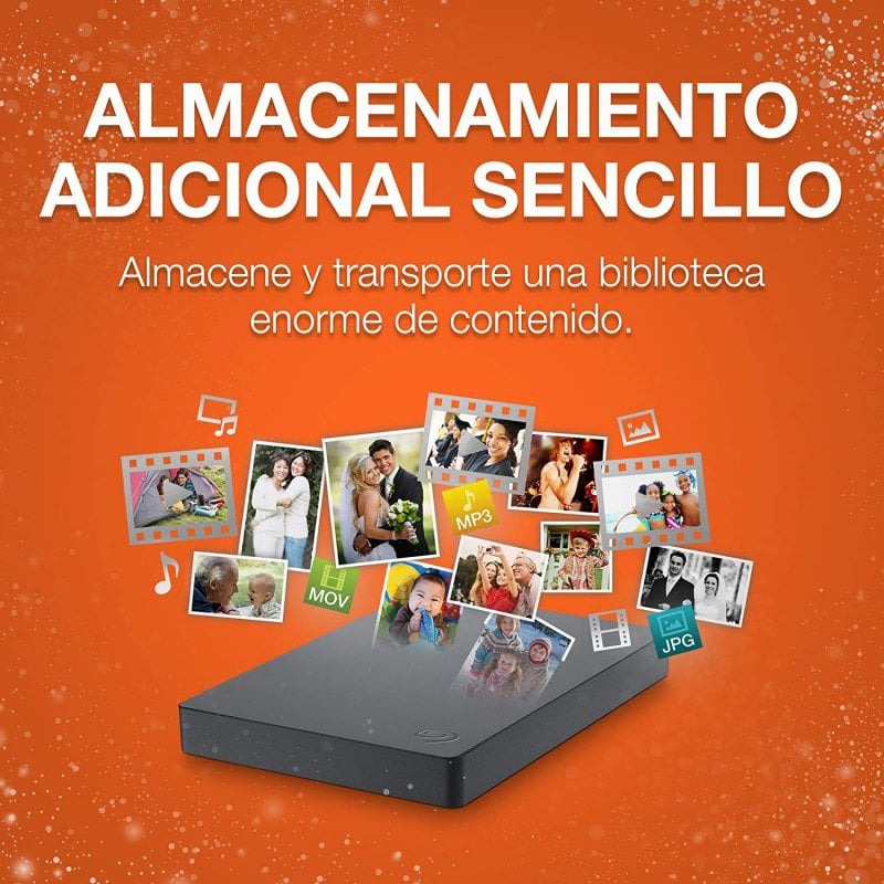 Disco Duro Externo Seagate Basic 1TB 2.5 pulgadas USB 3.0 Negro