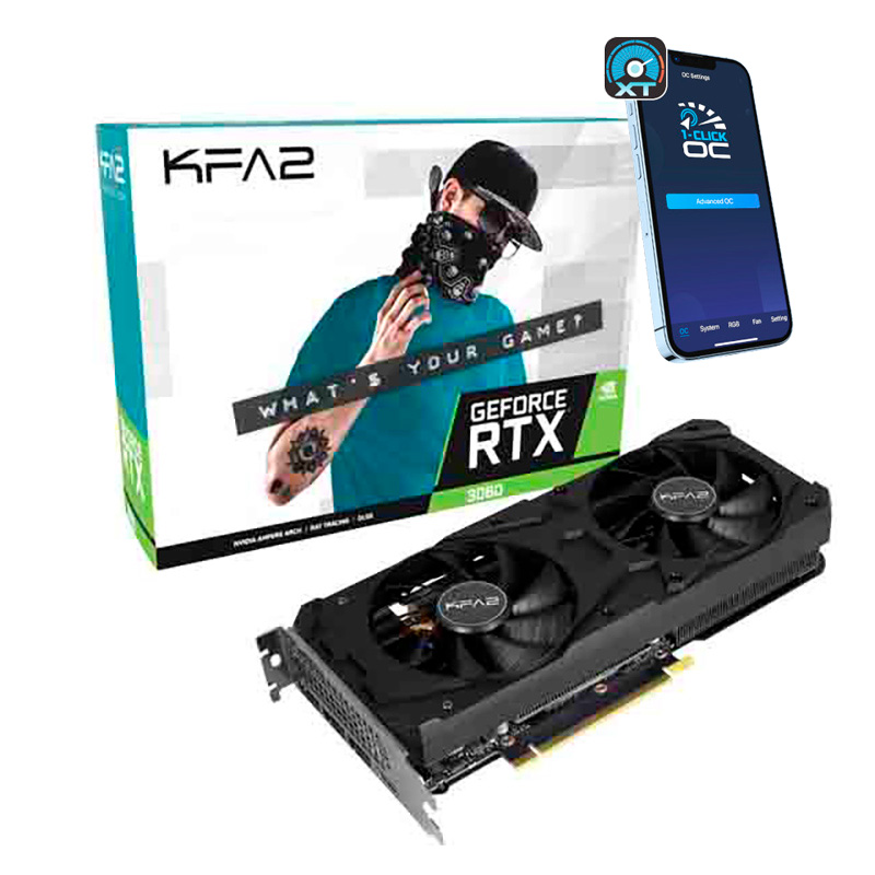 Tarjeta Gráfica KFA2 GeForce RTX 3060 (1-Click OC) 12GB GDDR6