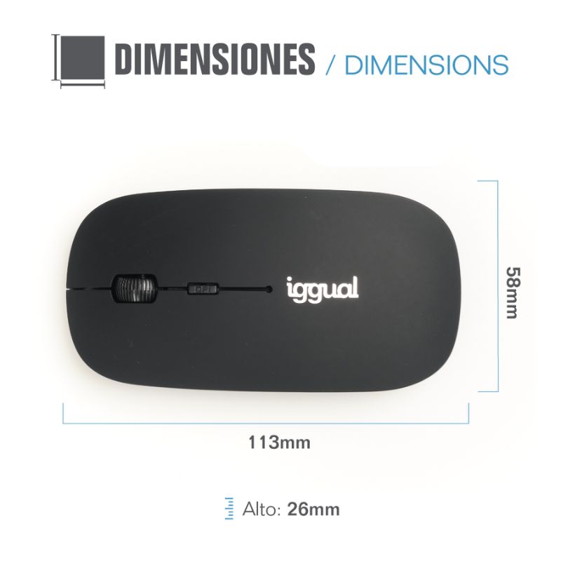 Ratón iggual Bluetooth BOM 1600 Dpi Negro