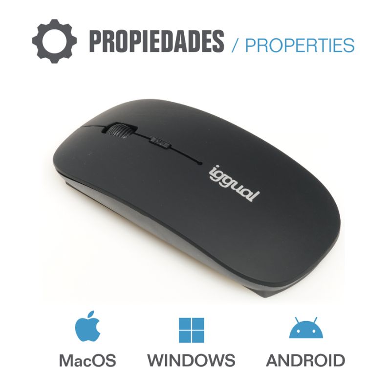 Ratón iggual Bluetooth BOM 1600 Dpi Negro