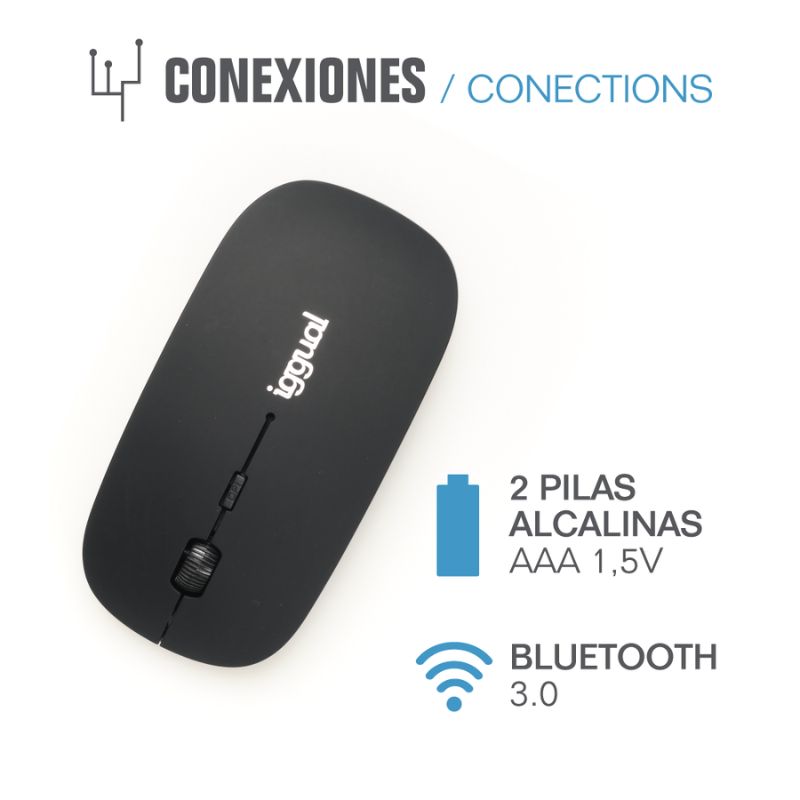 Ratón iggual Bluetooth BOM 1600 Dpi Negro