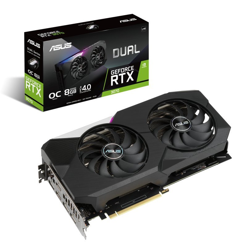 Asus DUAL GeForce RTX 3070 OC LHR V2 8GB GDDR6 - Tarjeta Gráfica