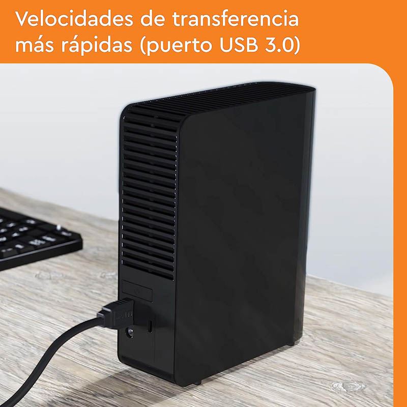 Disco Duro Externo Western Digital Elements 8TB 3.5 pulgadas USB 3.2 Negro