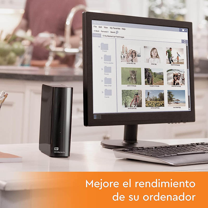 Disco Duro Externo Western Digital Elements 8TB 3.5 pulgadas USB 3.2 Negro