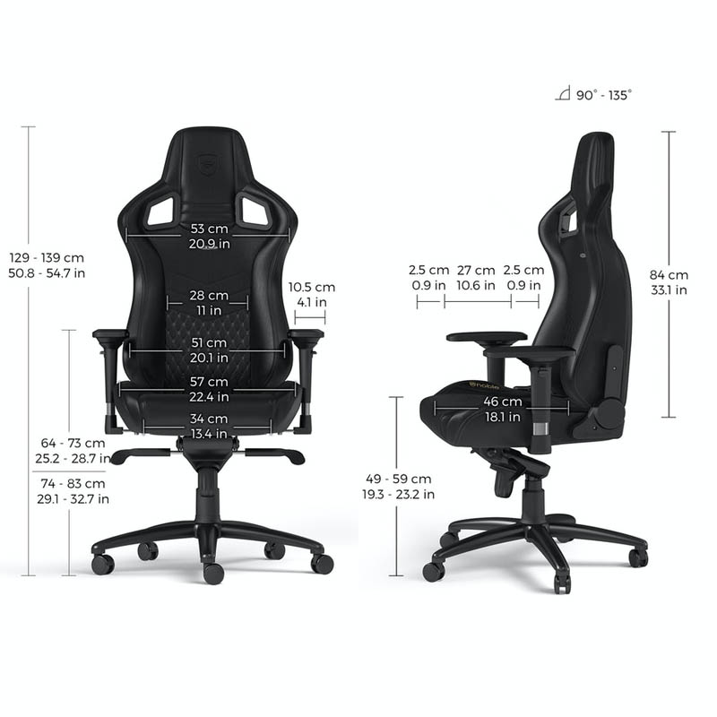 Silla Gaming Noblechairs Epic Real Cuero Negro