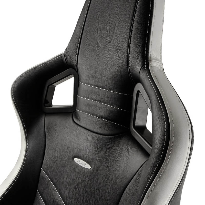 Silla Gaming Noblechairs Epic Real Cuero Blanco Rojo