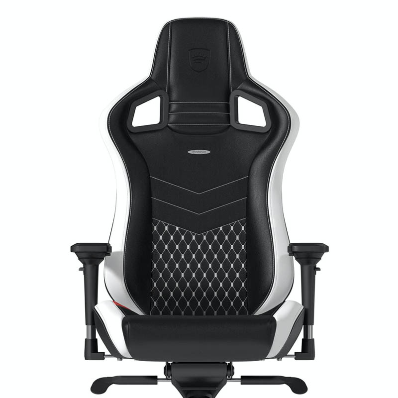 Silla Gaming Noblechairs Epic Real Cuero Blanco Rojo