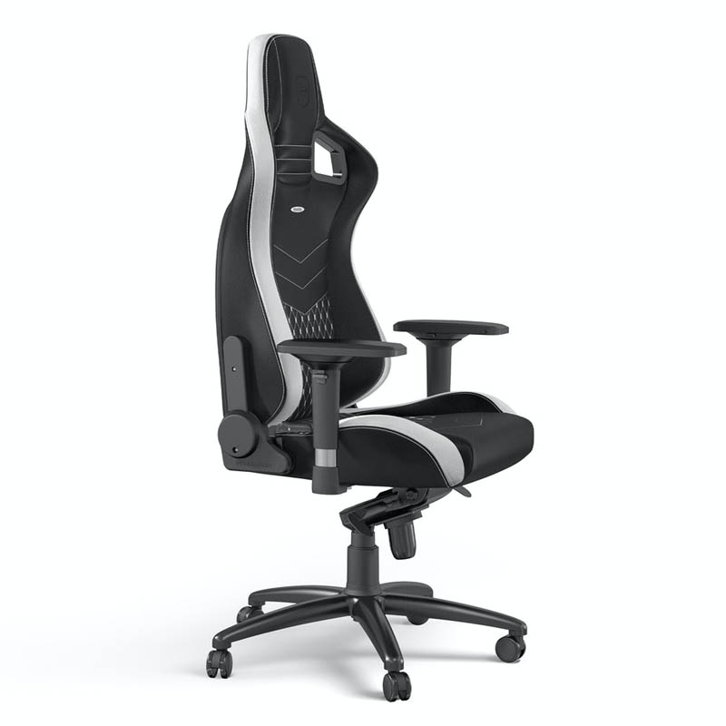 Silla Gaming Noblechairs Epic Real Cuero Blanco Rojo