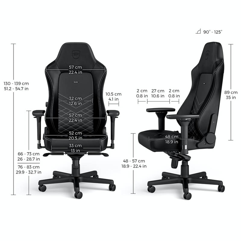 Silla Oficina Noblechairs Hero PU Cuero Negro Blanco