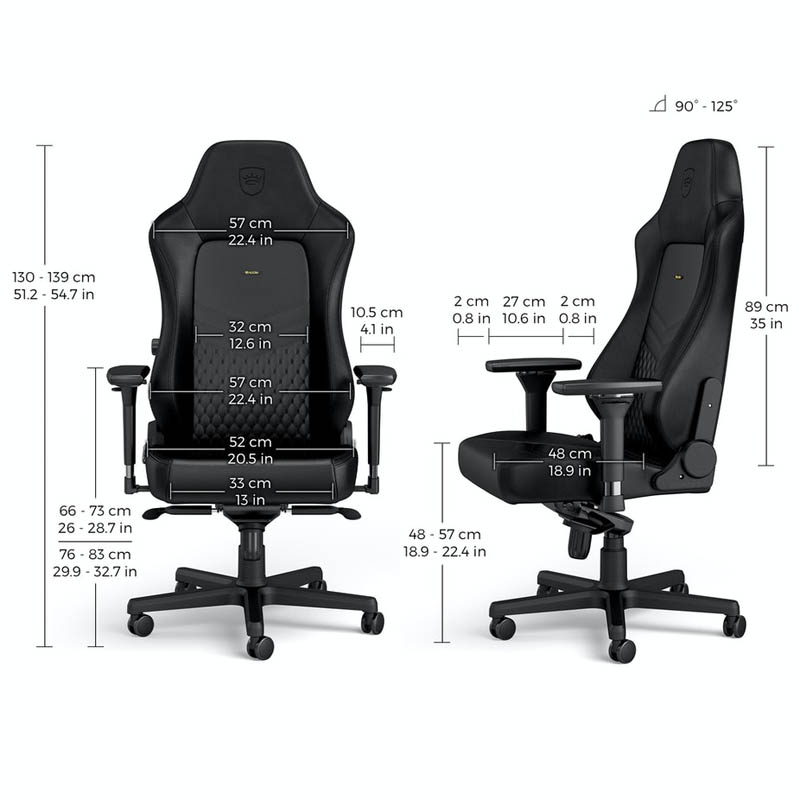 Silla Oficina Noblechairs Hero Real Cuero Negro