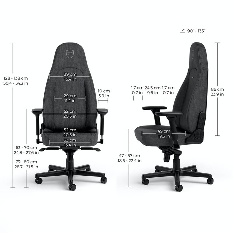 Silla Oficina Noblechairs Icon TX Fabric Edition Antracita