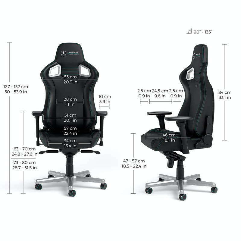 Silla Gaming Noblechairs Epic PU Cuero Mercedes AMG Petronas F1 TEAM