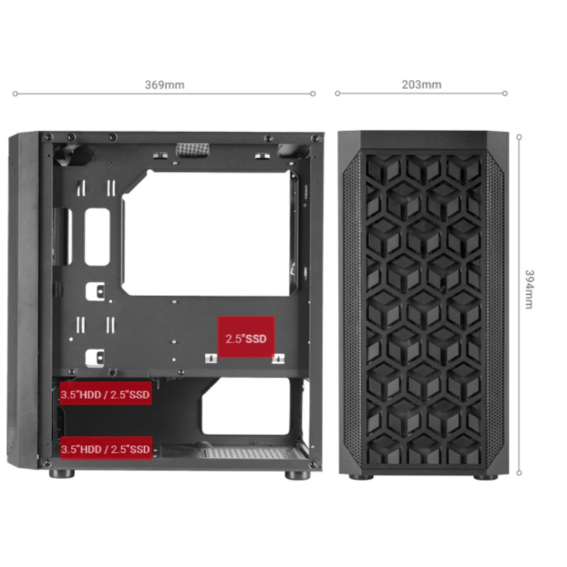 Caja/Torre Mars Gaming MCMesh Blanco