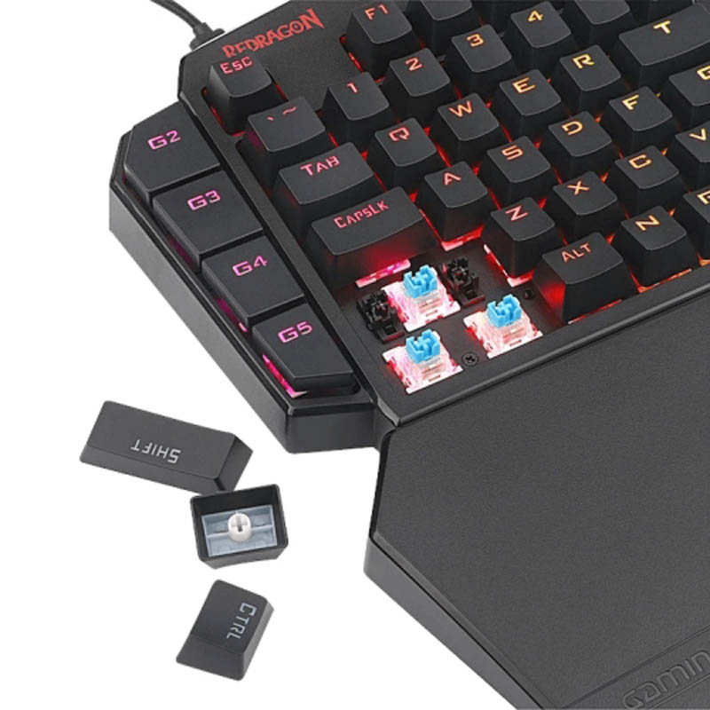 Teclado Redragon Diti Gaming RGB Blue Switch Negro