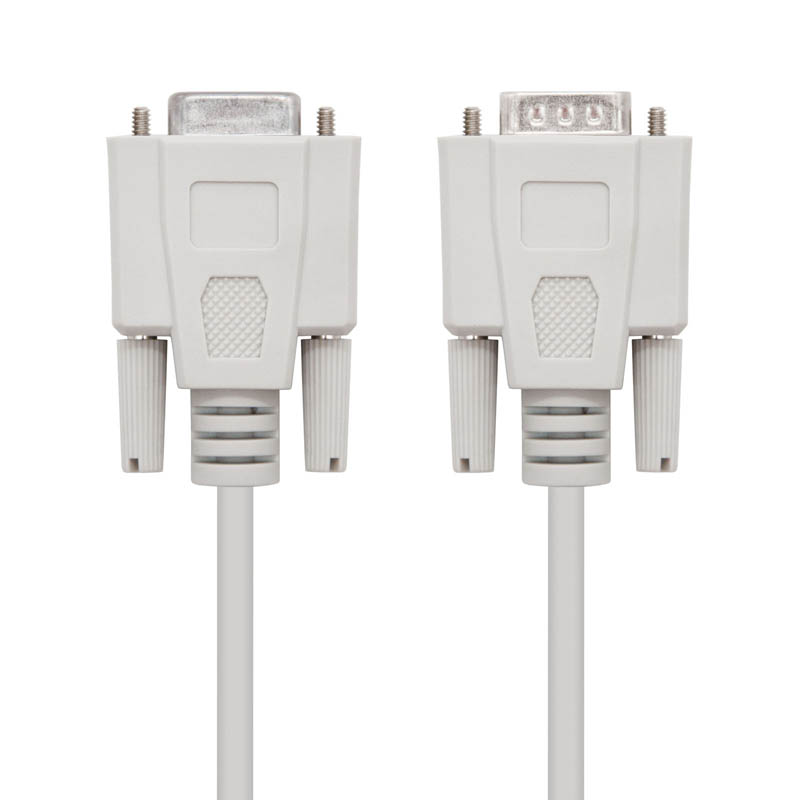 Cable Nano Cable Serie RS232 DB9 M-H 1.8M Blanco