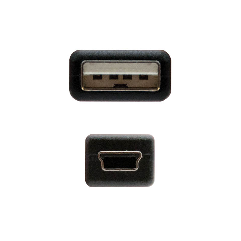 Cable Nano Cable USB 2.0 AM Mini-BM 0.5 Negro