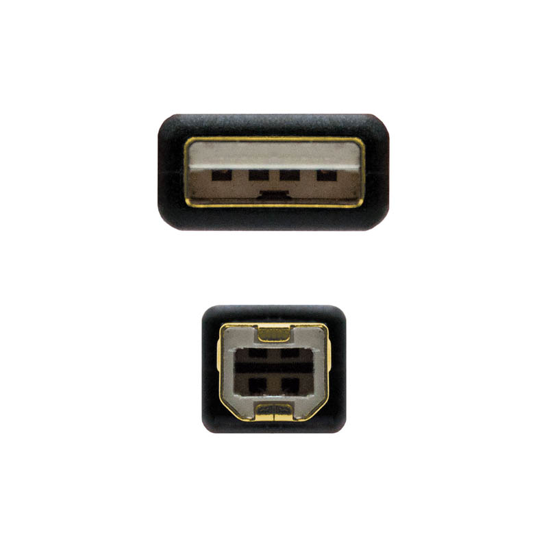 Cable Nano Cable USB 2.0 Impresora 2M Negro