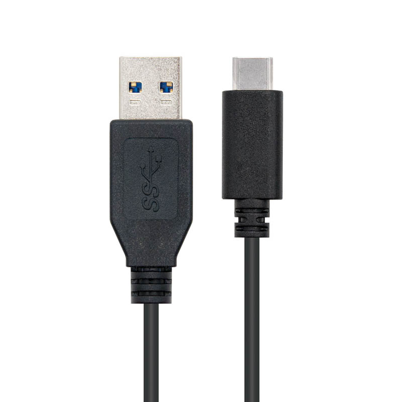 Cable Nano Cable USB 3.1 10Gbps 3A USB-C M-AM 1M Negro