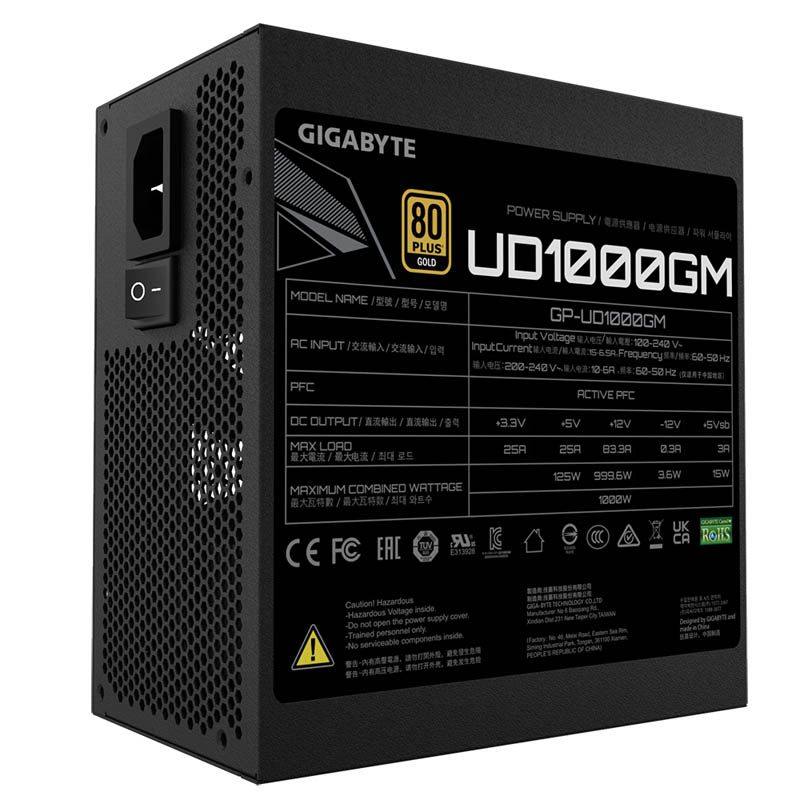 Fuente/PSU Gigabyte UD1000GM 80 Plus Gold 1000W Modular
