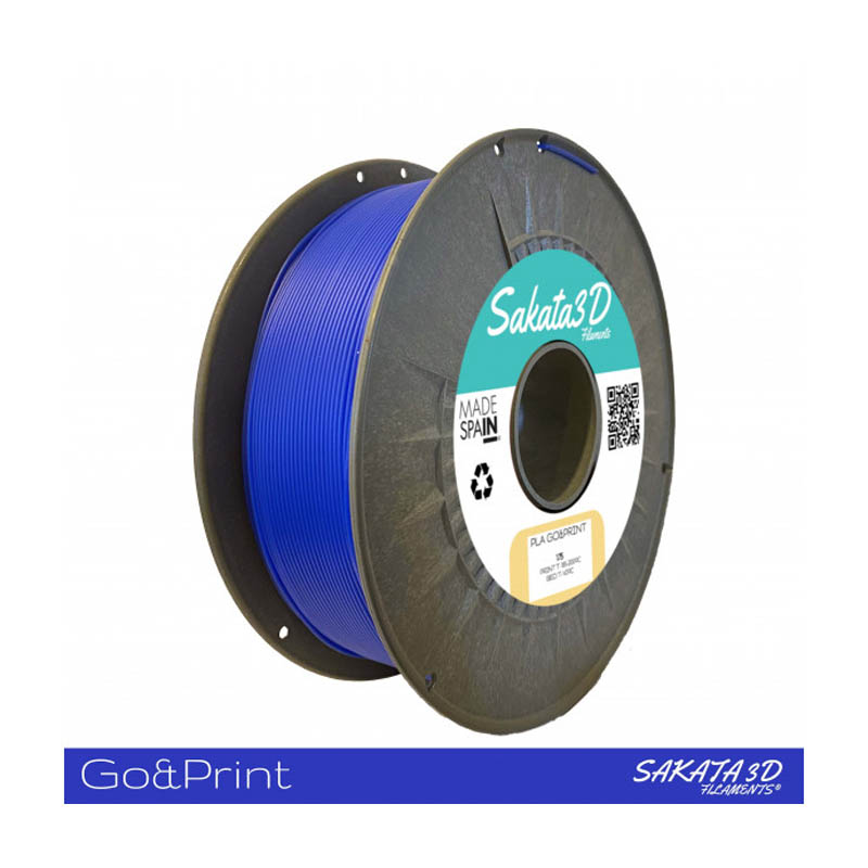 Bobina Sakata 3D Filamento PLA GO&PRINT 1.75mm 1Kg Azul