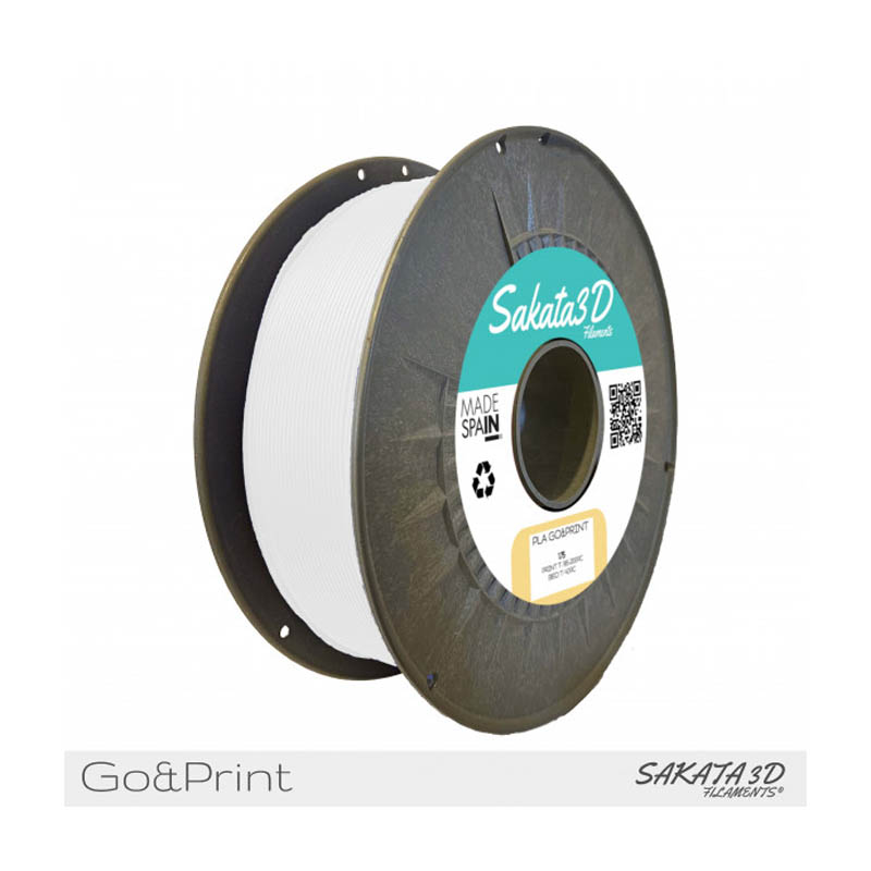 Bobina Sakata 3D Filamento PLA GO&PRINT 1.75mm 1Kg Blanco