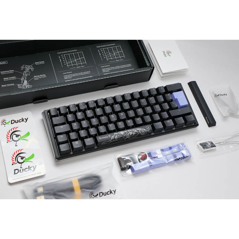 Teclado Ducky One 3 Classic Mini 60% Hot-Swap RGB MX-Clear Negro