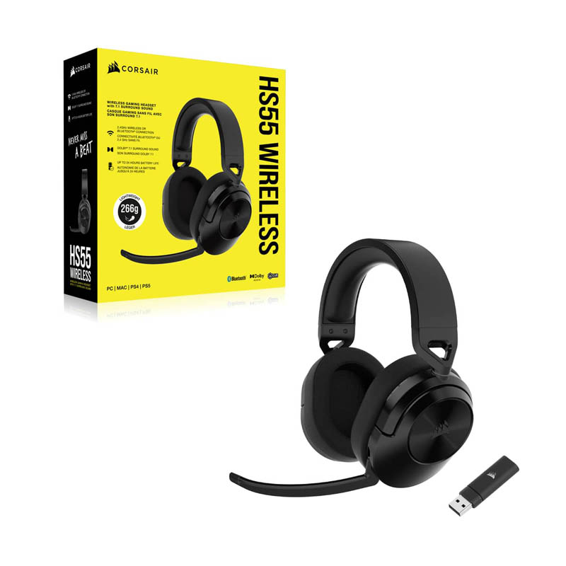 Auriculares Corsair HS55 Wireless Carbón