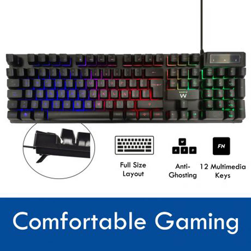 Combo Ewent PL3201 Teclado + Ratón Gaming Negro